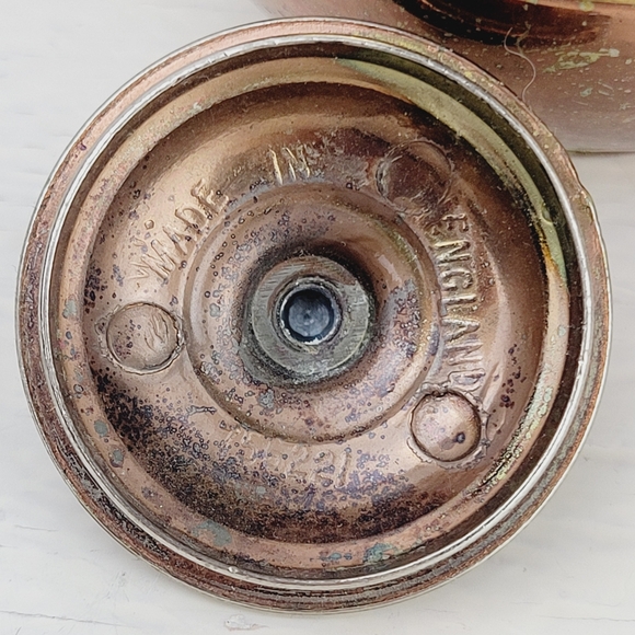 Antique 1930s Miniature Registered Design Brass & Copper Teapots - Picture 6 of 16